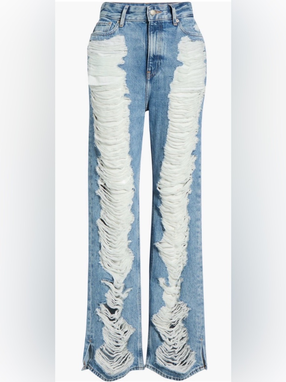 NWT Good American Khloé High Waist Ripped Straight Leg Jeans